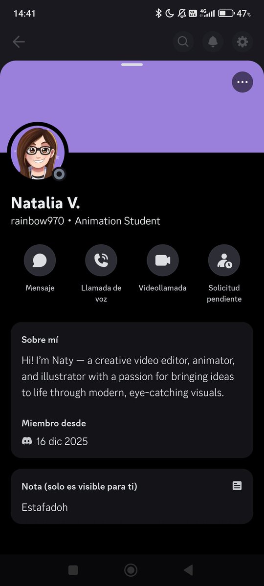 Acaba de cambiar el nombre de usuario. Cuidadito con Rainbow970