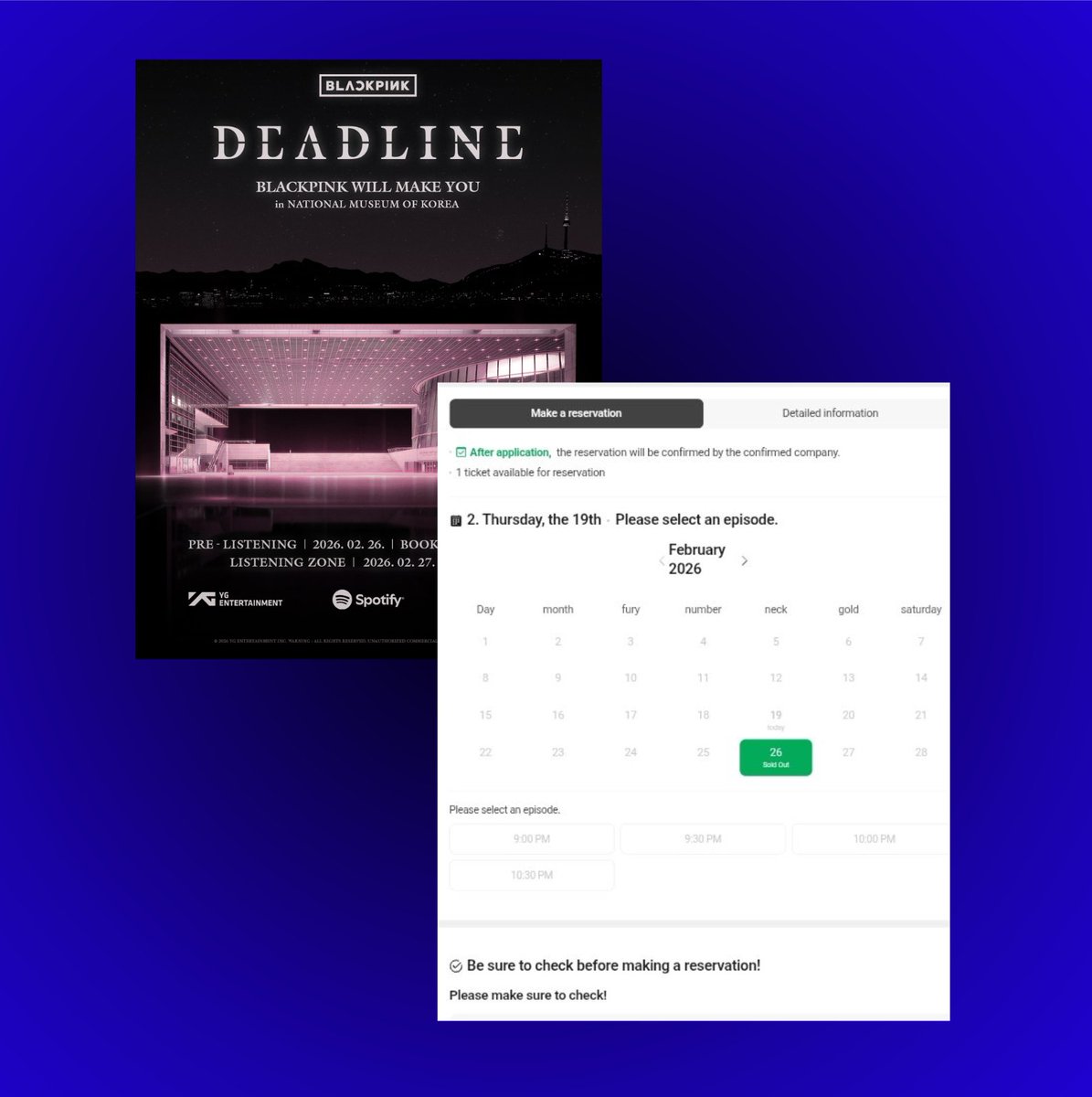 BLACKPINK’s “DEADLINE” exclusive pre-listening party on the 26th at the National Museum of Korea was instantly SOLD OUT the moment reservations opened.