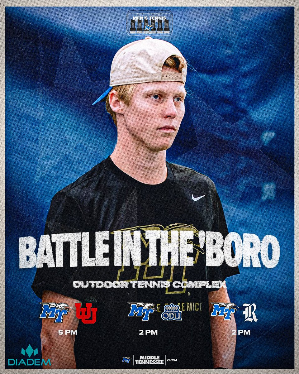 CoachJimmyB's tweet photo. Watch the 🎾 Battle in the Boro, with matches 5pm on Friday vs Utah, 2pm on Saturday vs Old Dominion, and 2pm Sunday vs Rice.  Friday match promotions include 🥘 🛻, Cedar Glade 🍻, 🆓 4pm kids clinic, 🆓 admission always, match location TBD based on weather, stay tuned #battle https://t.co/X7nstIHAdR