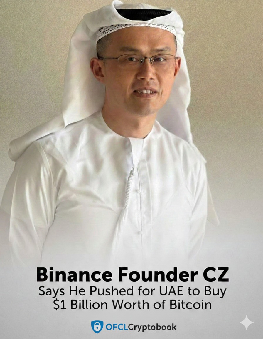 OFCLCryptobook's tweet photo. Binance founder CZ says he pushed for UAE to buy $1 billion worth of $Bitcoin
#cryptobook #bitcoin
#CZ #binance
#UAE https://t.co/7jpN4Eo4un