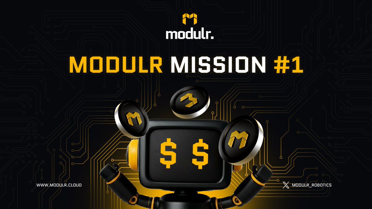 Modulr_Robotics's tweet image. Hide ya wife, hide ya kids.

⚡️It's time for Modulr Mission #1⚡️

We're giving away 550 $eMDR in prizes for this first mission. (This is the first of many before we launch mainnet.)

The first 250 $eMDR will be given to 10 winners (randomly selected here - 25 $eMDR each) who do