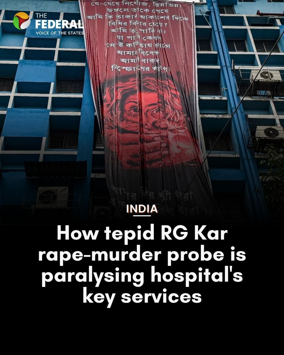 TheFederal_News's tweet photo. With crucial wards locked "for investigation" and the CBI facing allegations of a half-hearted inquiry, patients and doctors alike are paying the price for a lack of closure, writes @samirpurkayast1.
Read more: https://t.co/aUo6rydJr8
#Kolkata #RGKarMedical #WomenSafety https://t.co/6a1MLnw8vb