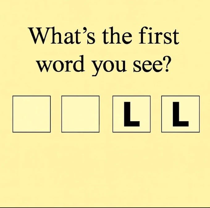 What the first word you see?

Tell me…