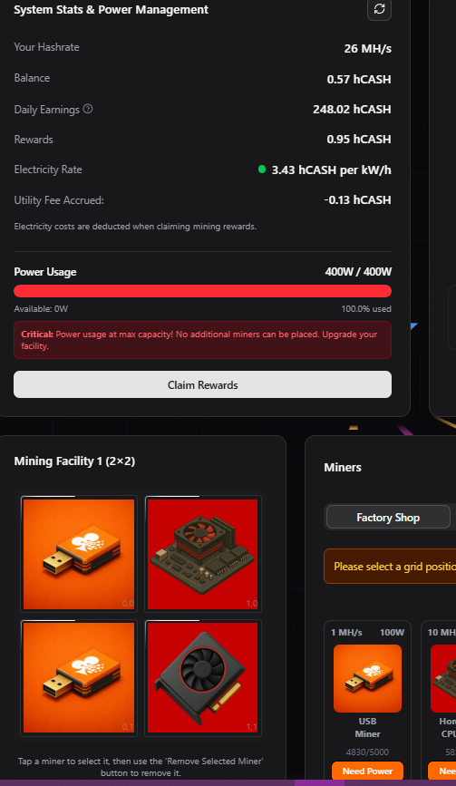 hashcash.club/?ref=0x61fdB8a… 

Let me introduce Hashcash on AVAX.
At bottom left u can see my mining facility. And on top u see all data.  I make around 250 phash a day. thats roughly 30 Bucks a day at current mc.
Good thing is, the mcap is so tiny rn (50k) that your earnings will
