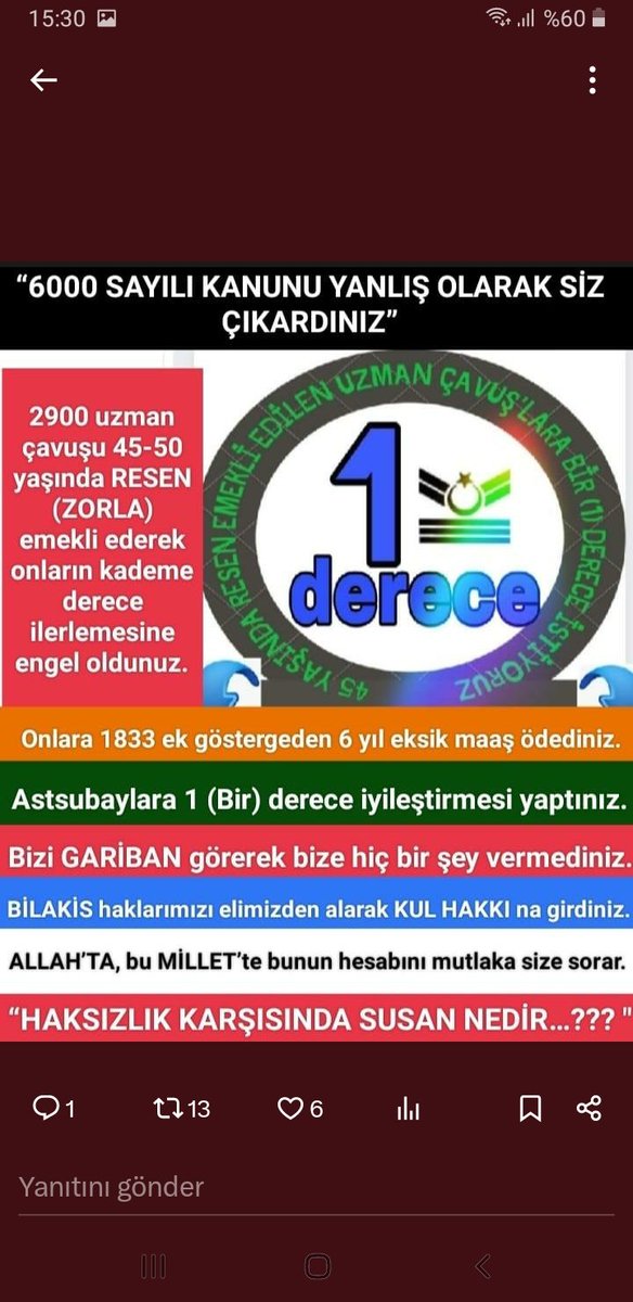 <a href="/alitilkici38/">Ali Tilkici 🇹🇷</a> <a href="/TEMUD_2024/">Türkiye Emekli Uzman Erbaşlar Derneği (TEMUD)</a> #TürkiyeEmekliUzmanErbaşlarDerneği
#UzmanÇavuş
#UzmanÇavuşlar
<a href="/alitilkici38/">Ali Tilkici 🇹🇷</a>
<a href="/TEMUD_2024/">Türkiye Emekli Uzman Erbaşlar Derneği (TEMUD)</a>
<a href="/RTErdogan/">Recep Tayyip Erdoğan</a>
<a href="/dbdevletbahceli/">Devlet Bahçeli</a>
<a href="/_cevdetyilmaz/">Cevdet Yılmaz</a>
<a href="/tcsavunmasanayi/">Tcsavunmasanayi</a>
<a href="/TC_icisleri/">T.C. İçişleri Bakanlığı</a>
<a href="/iletisim/">T.C. İletişim Başkanlığı</a>
<a href="/erkanakcay45/">Erkan Akçay</a>
<a href="/MHP_Bilgi/">MHP</a>
<a href="/MhpTbmmGrubu/">MHP TBMM Grubu #MHP</a>
<a href="/ErcanSeki/">ERCAN SEKİ</a>
<a href="/cemkucuk55/">Cem Küçük</a>
<a href="/Settaroglu92/">Kaan Settaroğlu01🇹🇷</a>