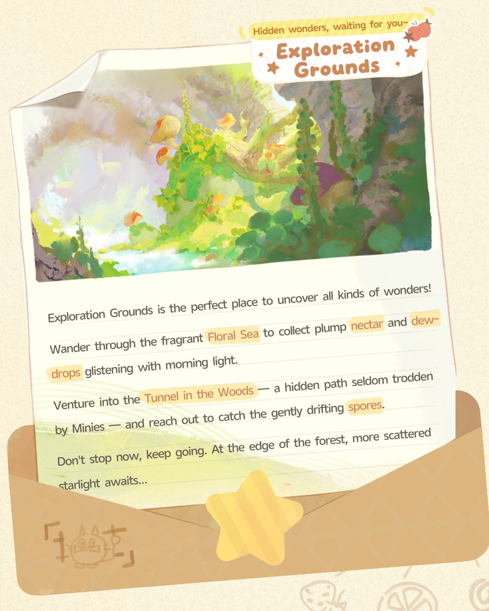 Animula_Nook's tweet photo. Minietopia Living Guide #02: Exploration Grounds

If you adore fluffy Wupas and vibrant, lovely flowers...💐

If you’re looking to meet new friends and gather tons of ingredients for delicious treats...🍩

Then the Exploration Grounds is calling your name! ✨

Look! Vandi, our tiny artist, has sent over her Outing Journal. 🎨

Follow her footsteps and fleeting thoughts to see what wonders await in every corner of the Exploration Grounds!

#AnimulaNookAlphaTest #AnimulaNook #ComeMakeItHome #Minietopia
---
👇 Don't miss these chances:
- 🎁 "Find the Lucky-Minie Red" Event: Join us to unlock rewards (Alpha Test Access, Merch, Gift Cards, & Mystery Gifts!) 
→ X Event: https://t.co/47DxnqKJJy
→ Discord (#🏮｜lucky-minie-red): https://t.co/EDUnEX9DDc
- 📝 Alpha Test Sign-up: Pre-register & complete the survey (Read the FAQ under News on our website before signing up!): https://t.co/hiYnyhFIHk