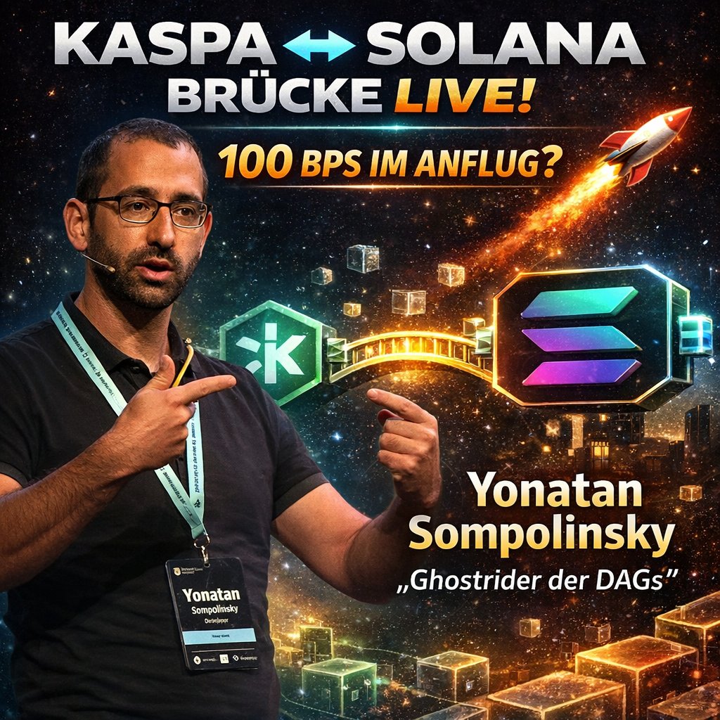 KASPA eskaliert – Brigde zu SOL &amp; 100 BPS im Anflug! 

#Kaspa verbindet sich mit #Solana.
Liquidität + Ökosystem Möglichkeiten!

Die erste $KAS ↔️ $SOL Bridge ist offiziell LIVE – powered by <a href="/dymension/">Dymension</a>.

Doch das ist erst der Anfang…

Ist Yonatan Sompolinsky verrückt geworden?