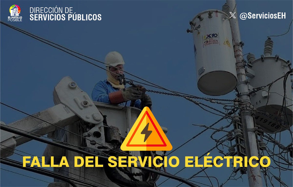 📢 #ServiciosEHInforma ⚡💡 #FallaEléctrica

⚠️ Informamos a nuestra comunidad que se registra una falla en el suministro eléctrico que afecta actualmente a diversos sectores de 📍La Lagunita:

-Calle El Parque
-Calle C-2
-Calles L
-Lomas de La Lagunita