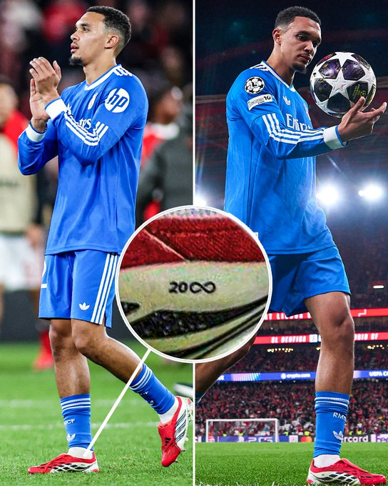 أرنولد يخلد ذكرى زميله في ليفربول دييغو جوتا.. أرنولد يضع الرقم 20 وعلامة ما لا نهاية على حذاءه 