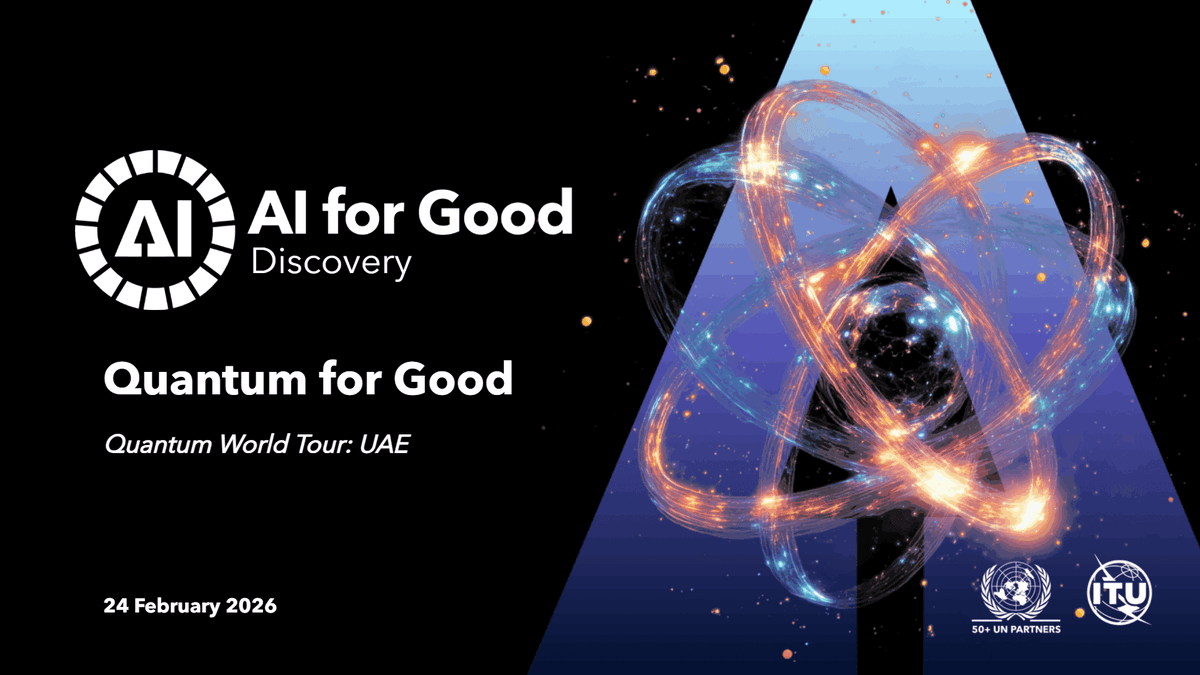 ITU's tweet photo. ⚛️Next stop on the #QuantumForGood World Tour: UAE
Explore how the United Arab Emirates is nurturing emerging talent, backing new ventures, and strengthening partnerships to turn quantum ambition into real capability https://t.co/4EKVfhpkQ3 https://t.co/Plb8It5rx1
