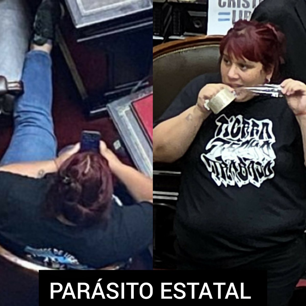 luisrodriguezrm's tweet photo. No terminó la primaria, ocupa una banca en diputados, es defensora de los delincuentes y asesinos que asaltan y matan a trabajadores, le pagamos más de 7 millones por mes para ir a al Congreso a rascarse la argolla. Así y todo está habilitada para votar la reforma laboral. https://t.co/ffI0J9sgF4