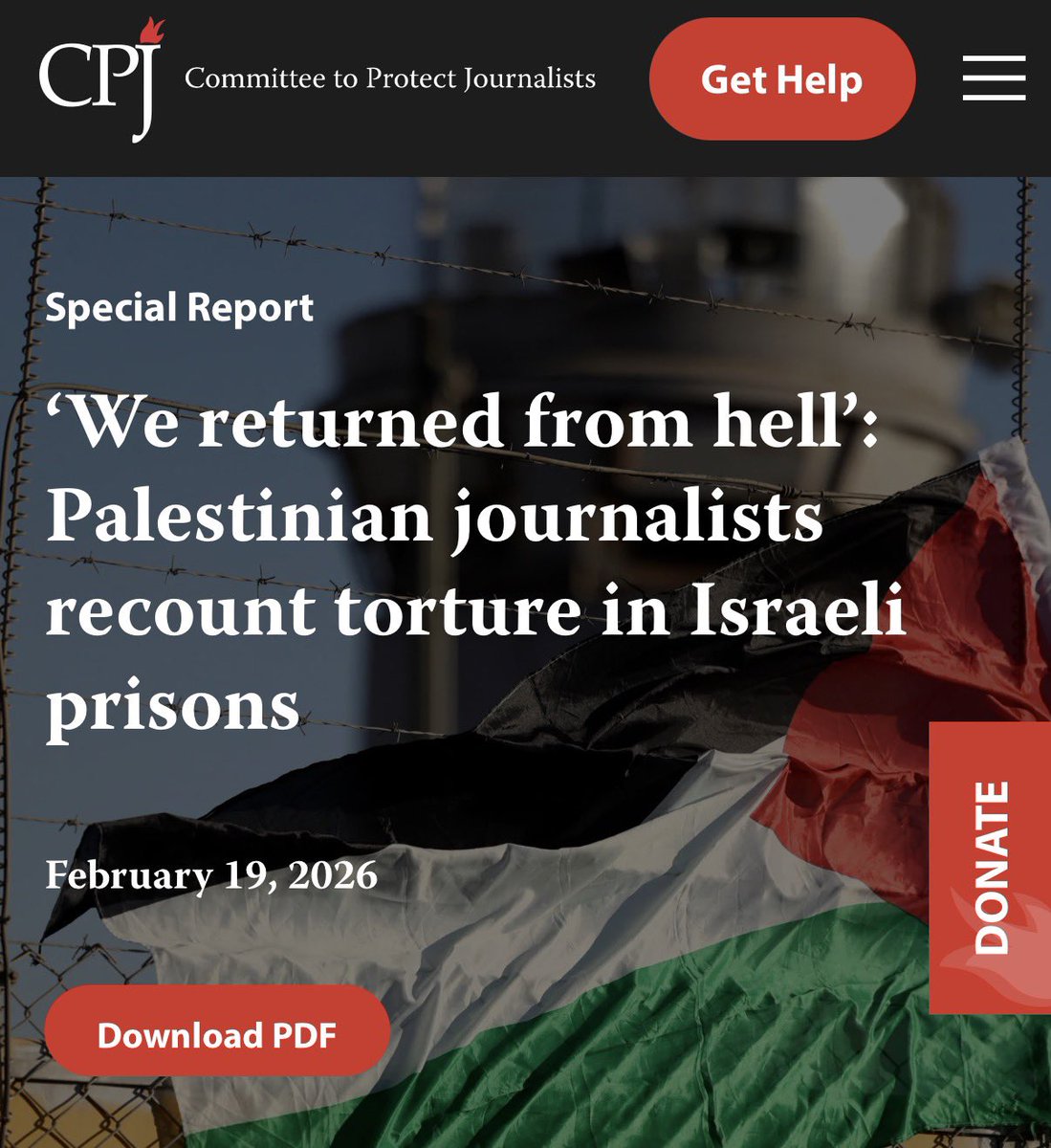 A glimpse into Israel’s torture dungeons: 

“For 5 days…he was held blindfolded in a room…stripped &amp; beaten, while loud Hebrew &amp; English songs played at an unrelenting volume. Every time he drifted into unconsciousness, an electric shock or a blow jolted him awake.”