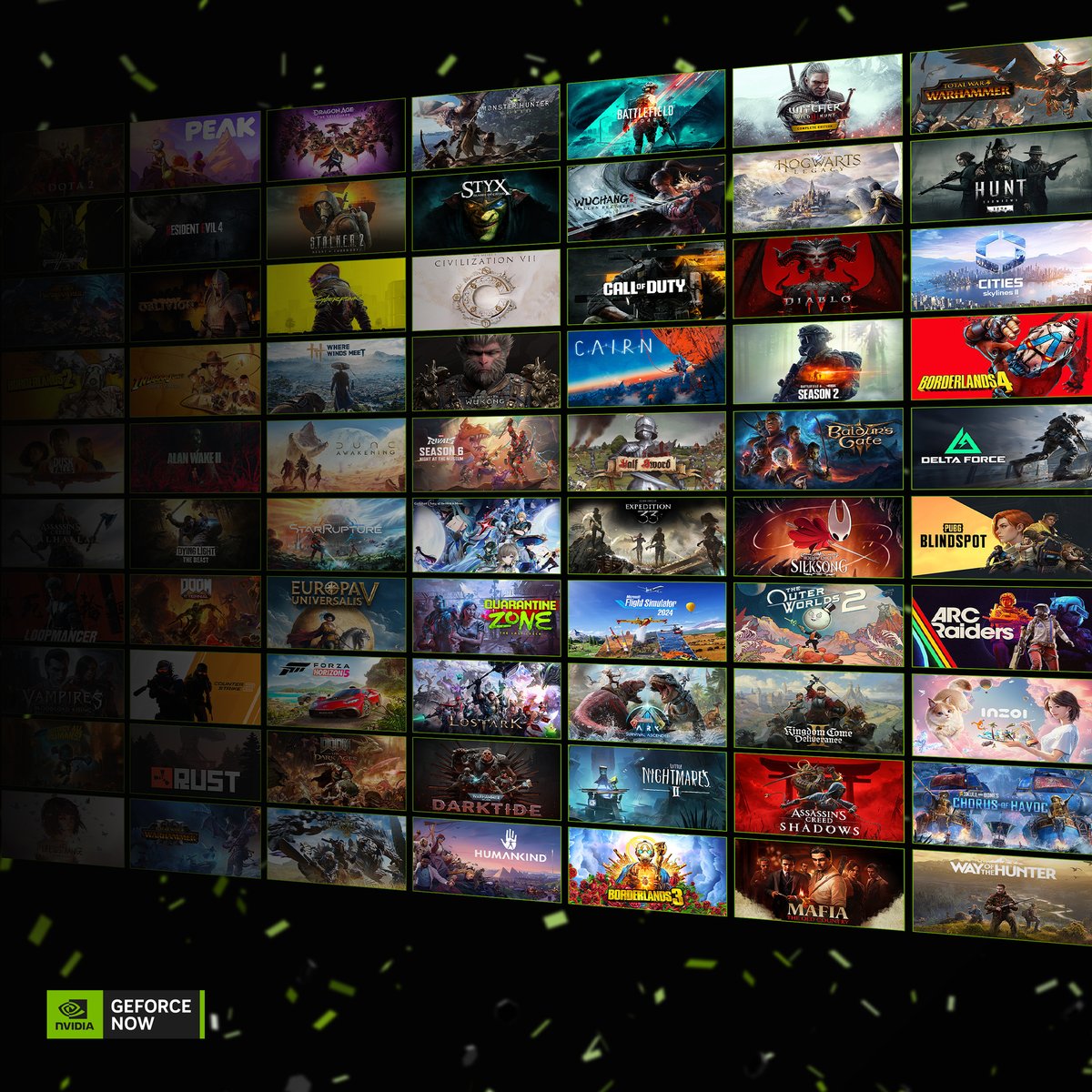 #6YearsoFGFN celebrations continue this week with this week's new games along with <a href="/Battlefield/">Battlefield</a> 6 Season 2! 🎉🎉
 
See what else is new this GFN Thursday 🔗 blogs.nvidia.com/blog/geforce-n…