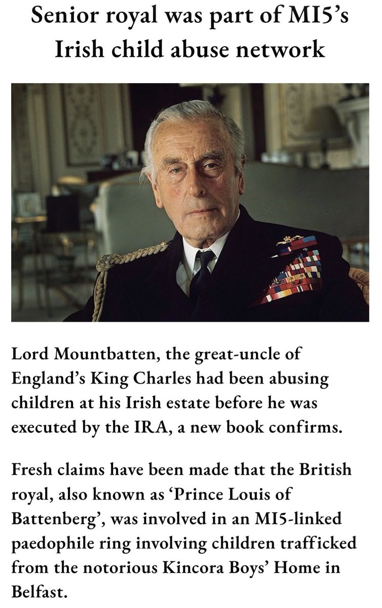 This family is so vile, it’s not even the first time a Mountbatten was made to answer for raping and killing children. The IRA assassinated Andrew’s great-uncle Louis in 1979 for being part of yet another pedophile ring.