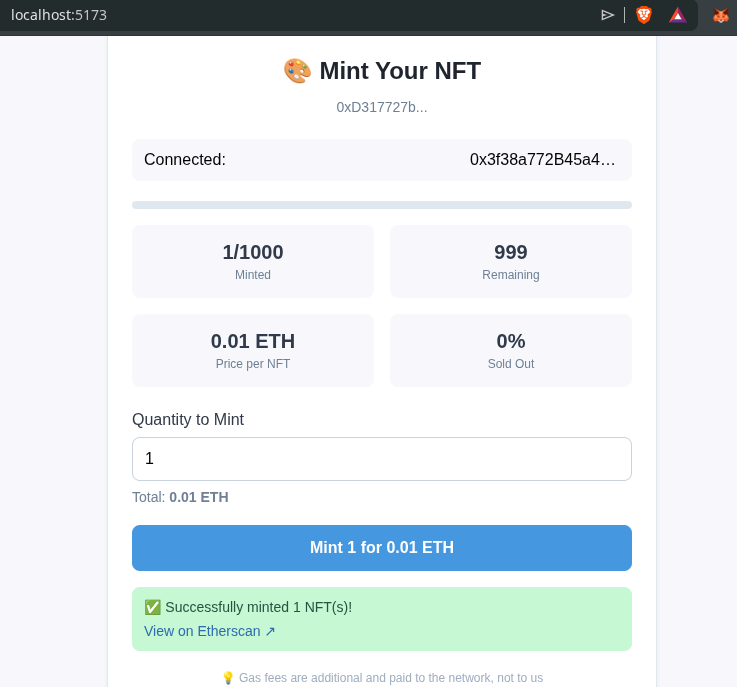 yayaOnChain's tweet photo. ✅ Full TypeScript + best practices

Smart contract: ERC721 with max supply + reentrancy guard 🔒

Next up: Deploy to Vercel + write docs!

#Web3 #React #TypeScript #Ethereum #NFT #BuildInPublic https://t.co/jAahoKi8on