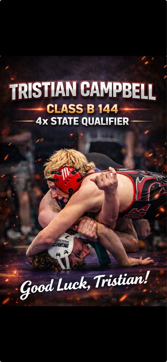 mccookwrestle's tweet photo. Good luck to our three wrestlers competing today #neverblink #BISONSTRONG 💪🏻 https://t.co/YzRnIXxc5R