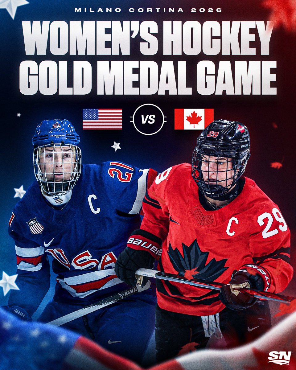 Sportsnet's tweet photo. IT ALL COMES DOWN TO THIS 🥇

📺: USA vs. Canada TODAY at 1pm ET / 10am PT on SN1 or stream on Sportsnet+ https://t.co/rfZThKqmzl