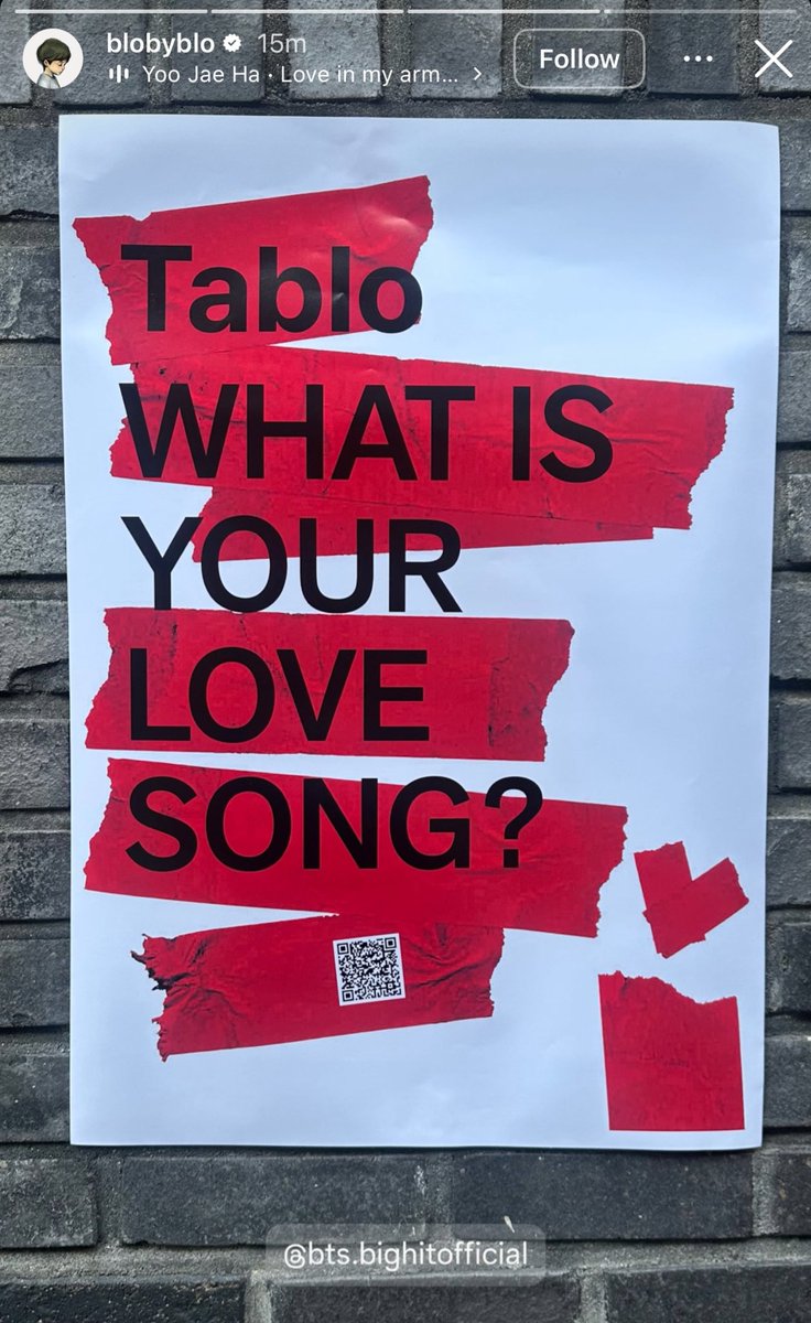 [INFO] TABLO posted his favorite love songs and tagged #BTS via Instagram Story!

#whatisyourlovesong