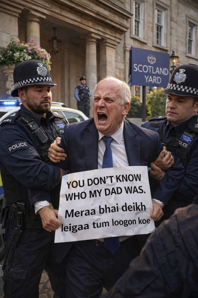 farzal's tweet photo. "YOU DON'T KNOW WHO MY DAD WAS. Meraa bhai deikh leigaa tum loogoon koe" - Andrew Mountbatten at the time of his arrest https://t.co/TFUaEtD5Jv