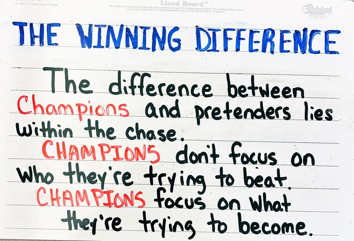 Most people chase opponents and results.
Champions chase growth, standards and the daily grind.
What are you chasing?