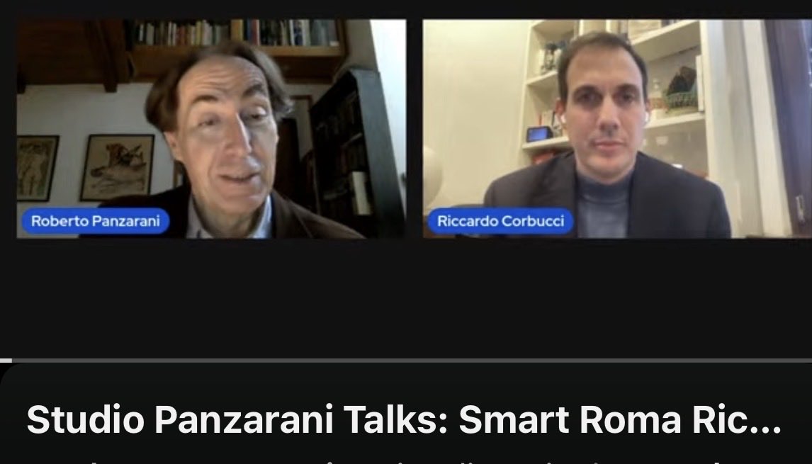 Studio Panzarani Talks . Se hai perso la diretta assisti alla registrazione dell’intervista con Riccardo Corbucci sul suo libro “Smart Roma” Perrone Editore. Da non perdere! youtube.com/live/L7Bi6qDQs…