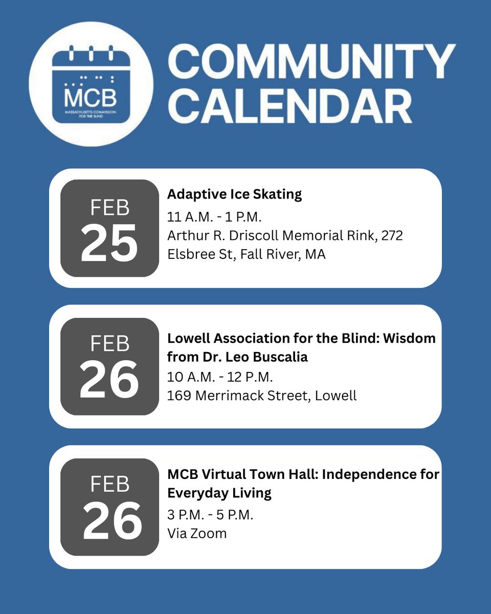 Massachusetts Commission for the Blind (MCB) tweet media