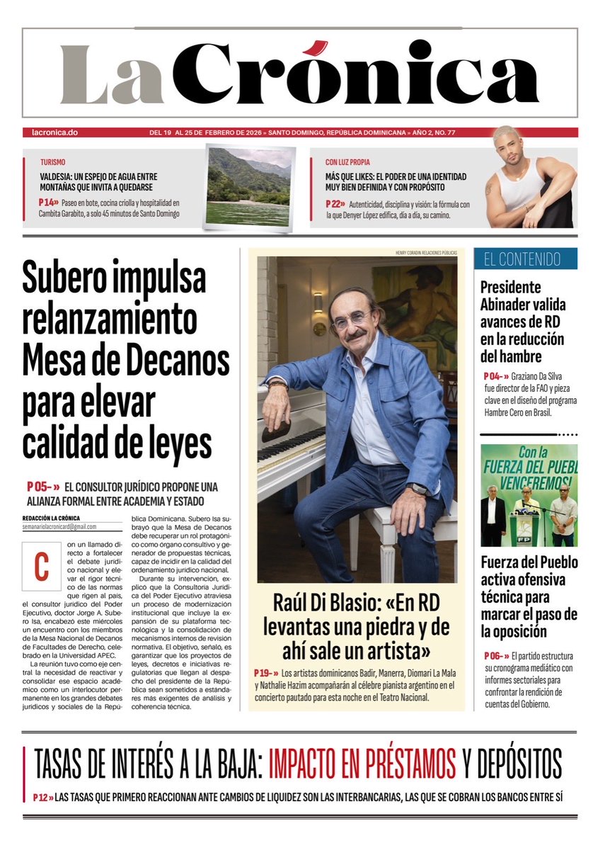 Ya está disponible la edición de <a href="/lacronicard/">La Crónica</a> de este jueves. lacronica.do/lacronica/lacr…