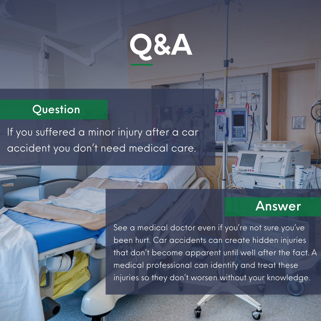 ATLLawGuys's tweet photo. Find the answer to last week’s true or false question and the importance of medical care right away after a car accident below:
https://t.co/cWWNKYvwLY https://t.co/wjBFmewsAc