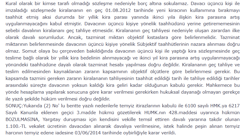 Av_EmbiyaDOGAN's tweet photo. ⚠️Tahliye taahhüdüne uymayan kiracı ne kadar tazminat öder?

Kiracının tahliye için taahhüt ettiği tarihle fiilen tahliye ettiği süre içinde kiraya verenin mahrum kaldığı kira geliri, kiraya verene tazminat olarak ödenmelidir.

Yargıtay 6. HD
2014/2794 E,
2014/7241 K. https://t.co/tuddMVnrWu