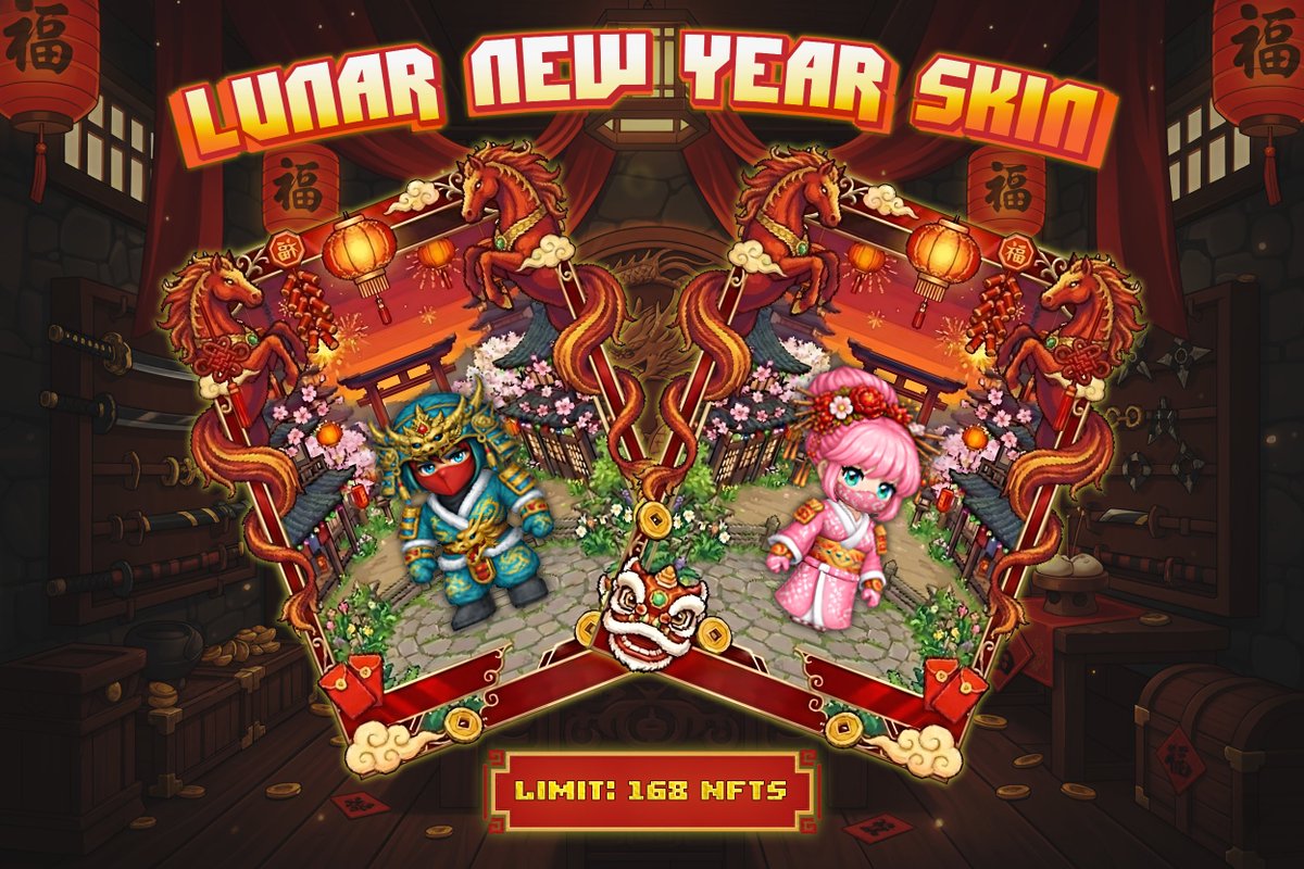 🎉 Lunar New Year 2026 🎏 🎎 Limited NFT Skin Mint.
🎆🎇 To honor the Lunar New Year, Isekai Blade unveils a limited NFT Skin collection, forged in the spirit of Eastern legacy and reborn for the modern Ninja.

Each Skin NFT carries its own distinct attributes and power stats,