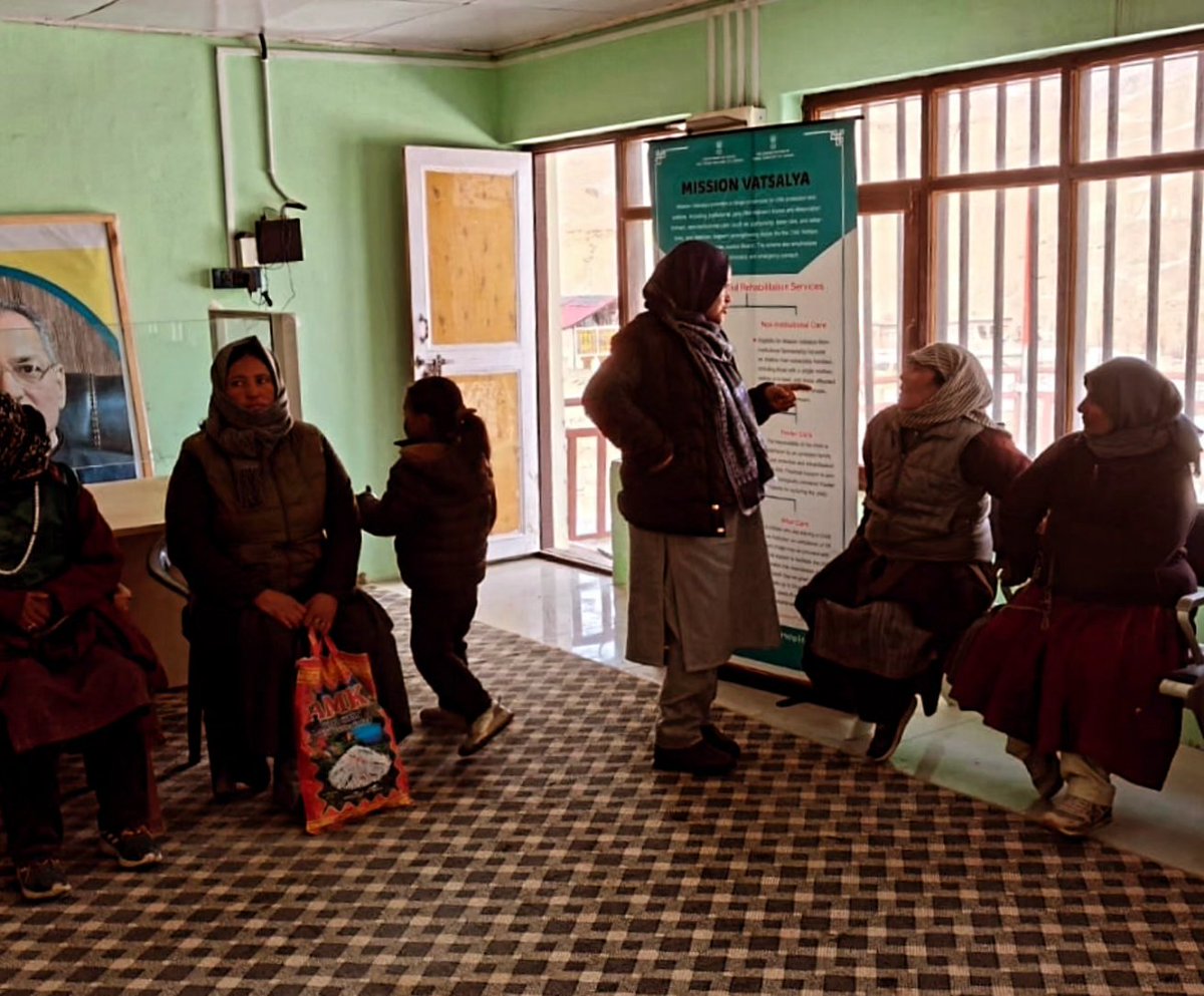 dcpukargil's tweet photo. DCPU conducted an Awareness Programme on Mission Vatsalya at Bodhkharboo. Officials highlighted institutional &amp; non-institutional care services. Nambardar &amp; women actively participated.
@MinistryWCD
@ashishkundra
@lg_ladakh @dc_Kgl @CARAWCD https://t.co/Rrwu45bg9y