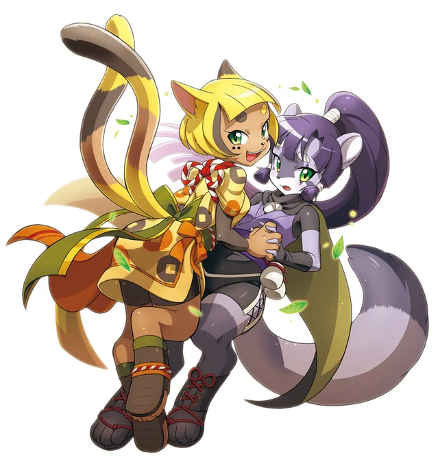 #自分で生み出した一次創作オリジナルキャラを流そう 1:ケモノ少年チアリーダー・チアキッズ 2:猫又族の「たまお」と鎌イタチ族の「はづき」 3:夏の擬人化「夏子」 4:ラッコの「ミィモ」 チアキッズはデザインを変えたいと思っている…!!!!!!