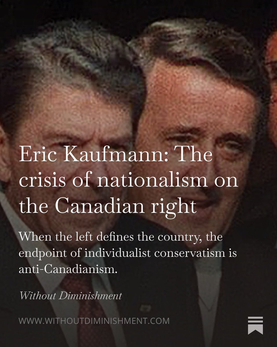 WDiminishment's tweet image. Eric Kaufmann: The crisis of nationalism on the Canadian right 

"The Canadian right has gone down the individualist route. In part, this is because Canada’s progressive establishment aggressively polices expressions of cultural conservatism."

withoutdiminishment.com/p/the-crisis-o…