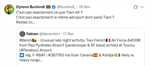 Tiani avait parlé de bases françaises.

Ce chien burkinabè omet volontairement cette partie, comme si le Bénin avait des comptes à lui rendre