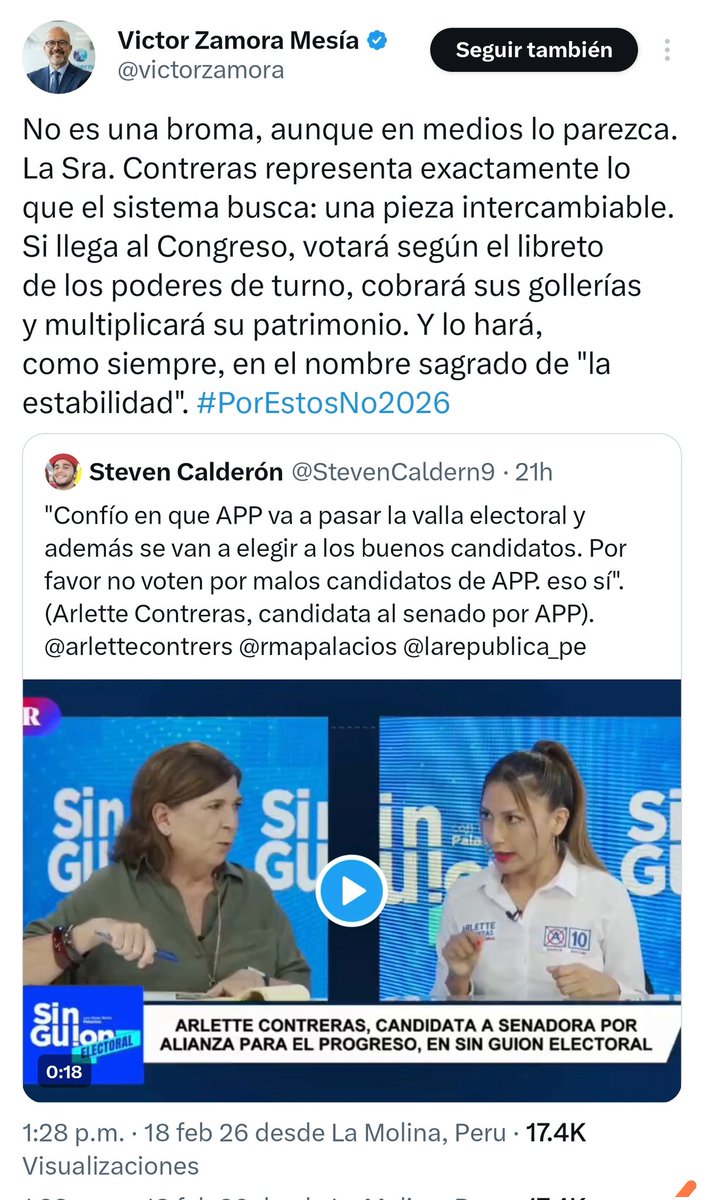 Arlette Contreras 🅰️🔟✍🏻 al Senado Nacional 🇵🇪 tweet media