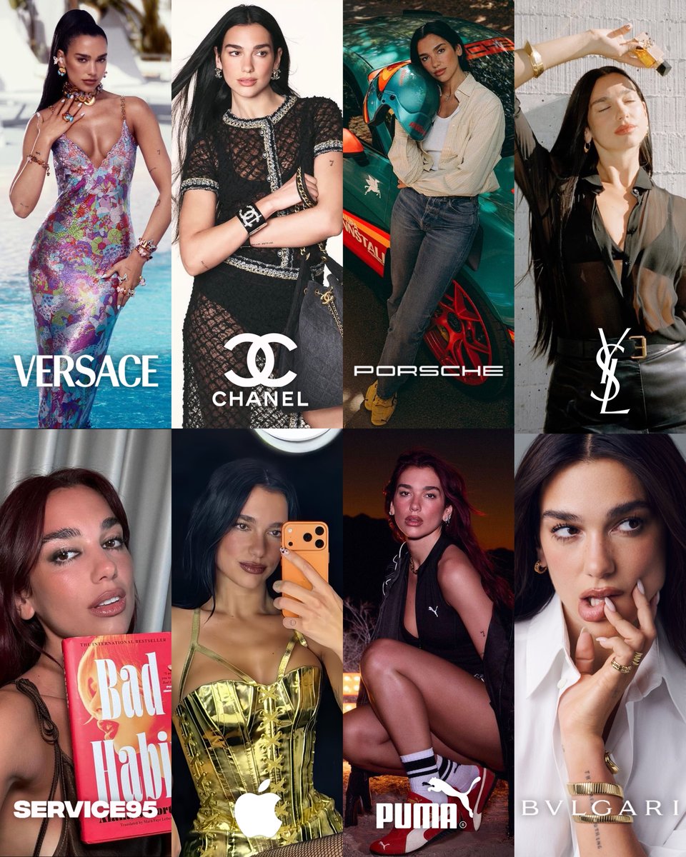 dua lipa going out of her vacations only to be global ambassador of these MASSIVE brands… you gotta respect the queen
