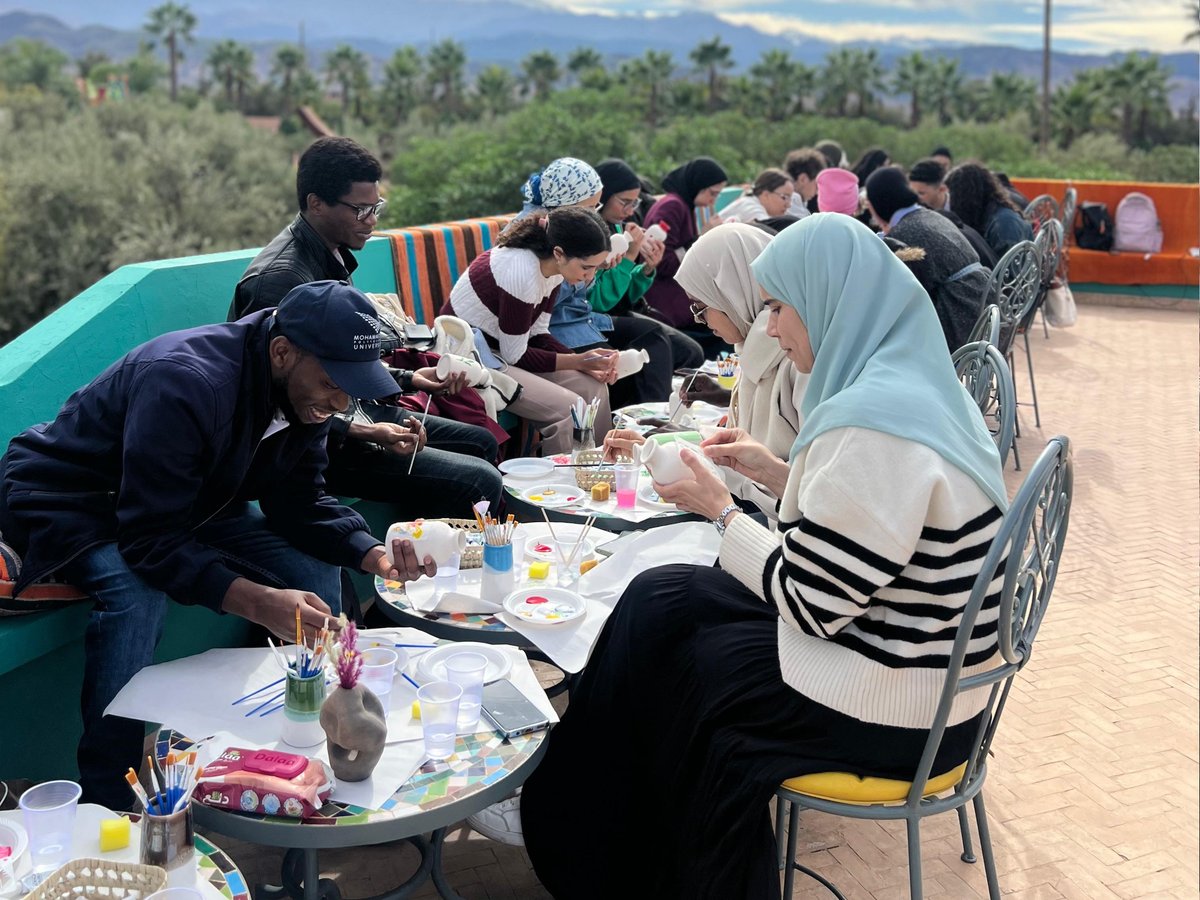 LC_UM6P's tweet photo. 🌿 Cultural Escape to Anima Garden—Marrakech 🌿✨ The Learning Center organized a cultural trip to Anima Garden, where students explored vibrant artworks and beautiful natural landscapes and had an outdoor ceramic-painting workshop that offered a creative and relaxing moment. https://t.co/u8Ky5rBroJ