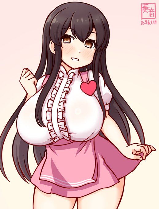 「話には聞いていました、素敵な装備ね♪」

#艦これ版真剣お絵描き60分一本勝負_20260219
#赤城 