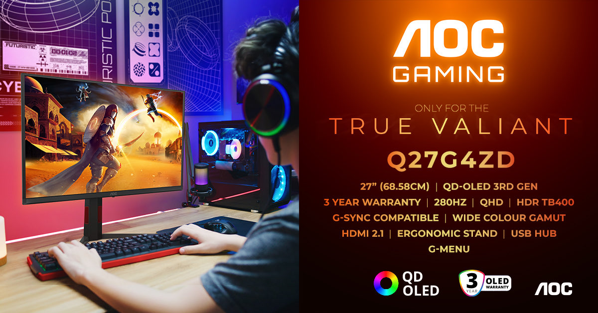 Pingvinpro's tweet photo. 🎮 QD-OLED 280 Гц у новому сегменті

Представили #AOC GAMING Q27G4ZD із #QDOLED 3-го Gen пропонує QHD, 280 Гц і 0.03 мс за ₴23999. #DisplayHDRTrueBlack400, #GSync Compatible та HDMI 2.1 роблять його сильною опцією для #Геймінг.

Чи достатньо вам 280 Гц? https://t.co/y8mbL2AjH5