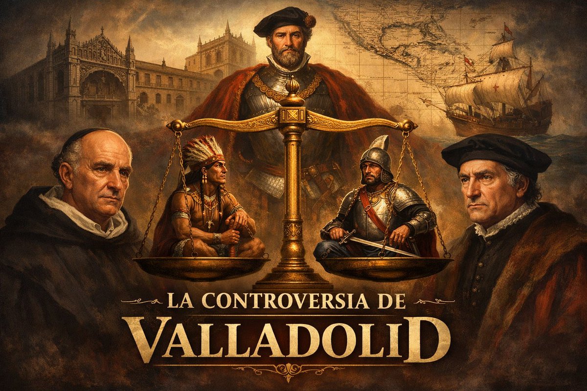No muchos conocen que en 1550 España «detuvo» la conquista de América para debatir si esta era legítima. Ningún otro imperio suspendió su expansión para preguntarse si tenía derecho a hacerlo. Eso fue la Controversia de Valladolid. Una controversia filosófica que merece un hilo: