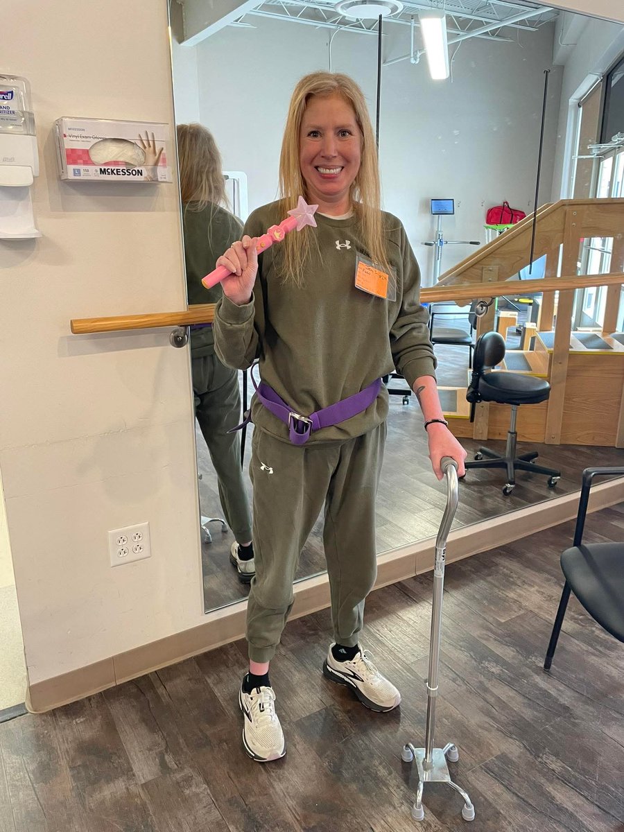 My DIL. ❤️
A year ago, she was paralyzed. MS. Guillane-barre syndrome. Hospitals. Rehab facilities. She wasn't home for 2 months.
Yesterday she was upgraded to "a fall risk."
She is proof:
Some heroes carry a pink wand. 
❤️💕💪🐢💕❤️