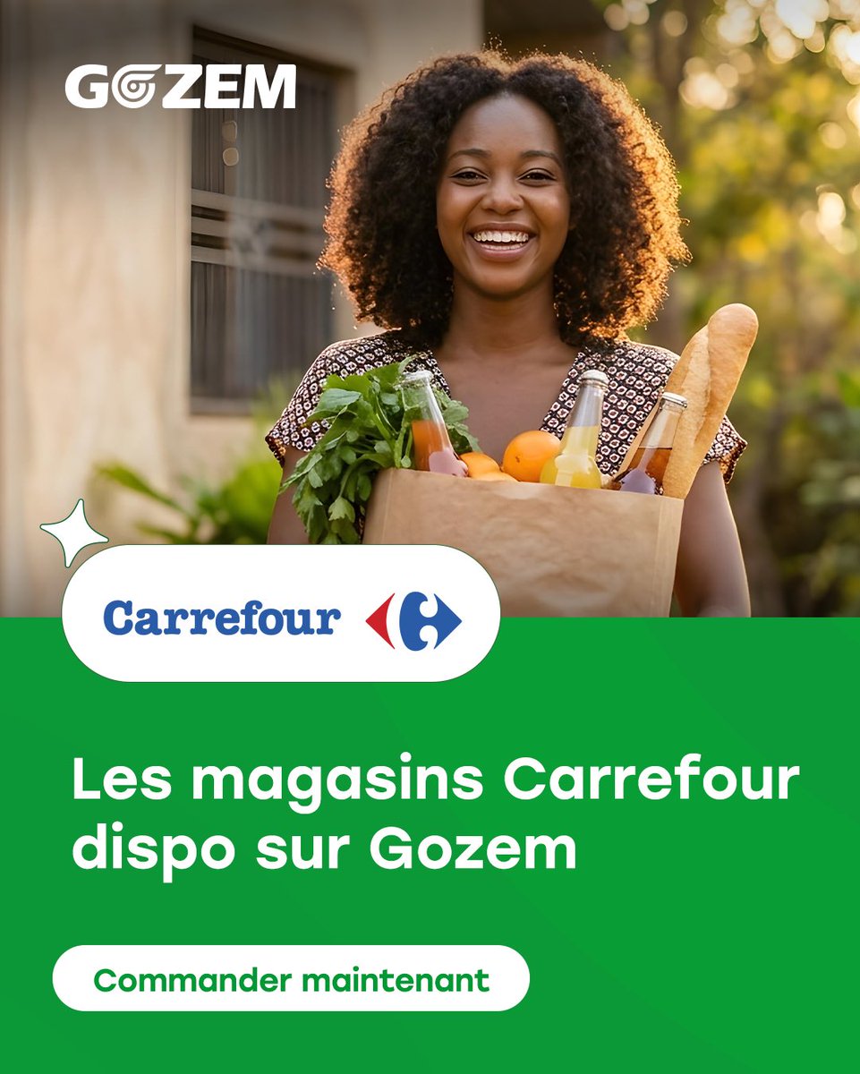 GozemCM's tweet photo. Les magasins Carrefour dispo sur Gozem ! 🥳

Plus besoin de sortir, commandez vos produits préférés directement sur Gozem et faites-vous livrer rapidement. 🛵💨

Commandez maintenant 👉🏿 https://t.co/lAQMUB08Xr https://t.co/4zbNi0Guz5