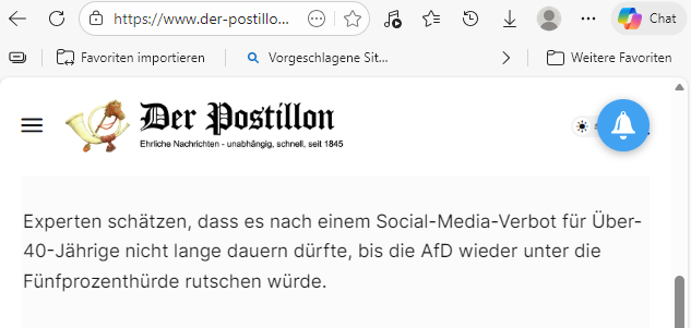 <a href="/polenz_r/">Ruprecht Polenz🇪🇺</a> Das👆können Sie nie und nimmer toppen <a href="/parodielenz_r/">Ruprecht Parodielenz</a>. <a href="/polenz_r/">Ruprecht Polenz🇪🇺</a> zitiert den <a href="/Der_Postillon/">Der Postillon 📯</a> - ohne zu bemerken, dass es sich um einen Satire-Beitrag handelt.
😂😂😂