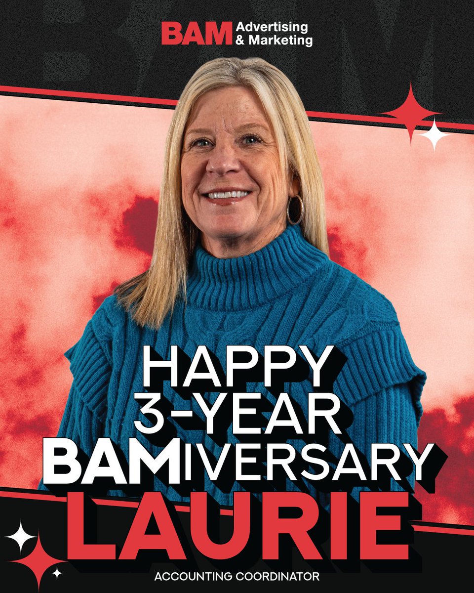 Happy BAMiversary Laurie! Cheers to another year with the team. We’re lucky to have you!