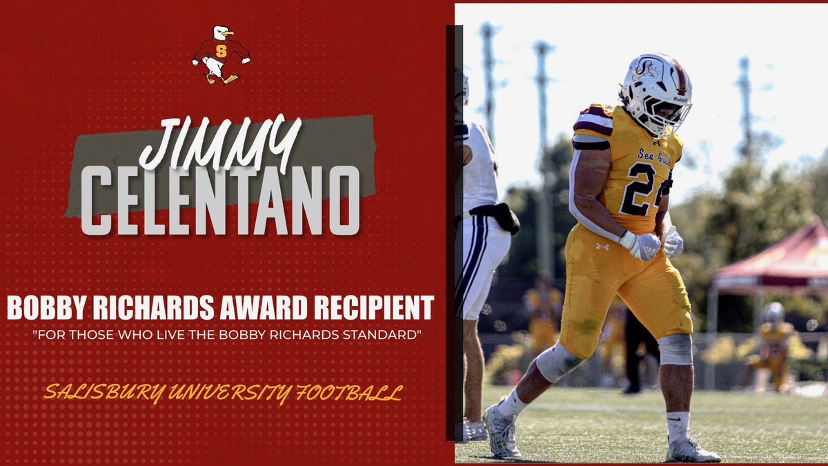 SeaGullFootball's tweet photo. Congratulations to our Senior Linebacker Jimmy Celentano for being a Bobby Richards Award recipient
#GoGulls | #GoldPride https://t.co/A8DbDg0yur