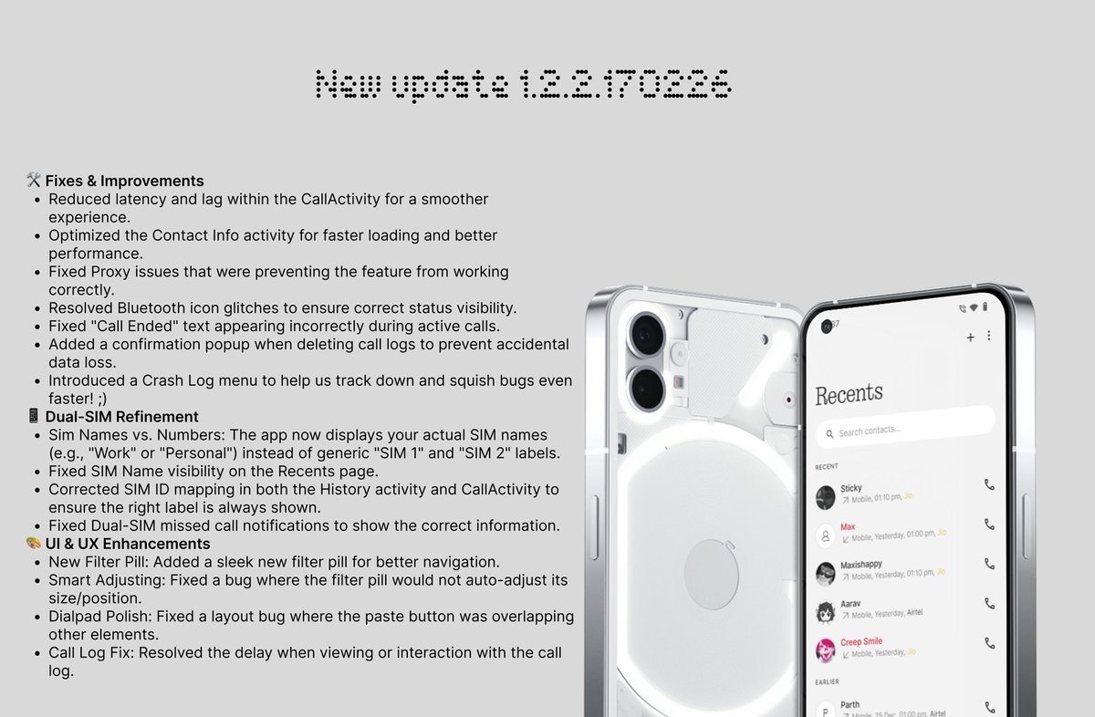 🚀 Voidcaller Version 1.2.2.170226 - Performance &amp; Stability Update
#nothing #voidcaller #nothingphone