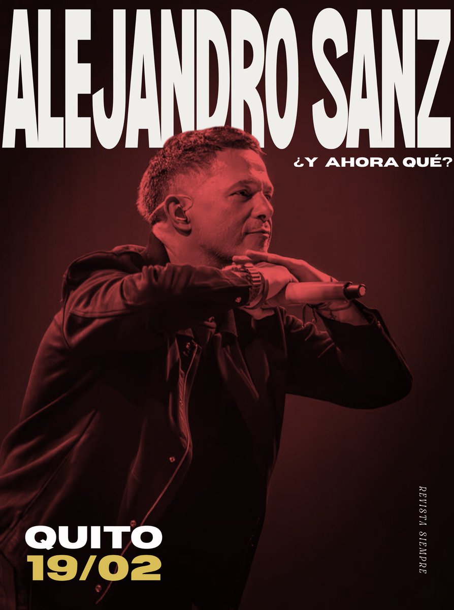 QUITO, hoy el cielo se afina en tono azul profundo 🇪🇨

Que tiemble la noche,
que resuene la cordillera,
que se iluminen los corazones.

Porque cuando la música de <a href="/AlejandroSanz/">Alejandro Sanz</a> nos une,
no hay altura que nos quede grande. 🎶