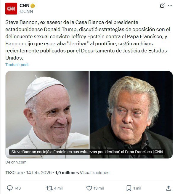 En Colombia la que odiaba al papa Francisco era <a href="/MariaFdaCabal/">María Fernanda Cabal</a> y todo el uribismo narcoparamilitar.
Igual que la red de traficantes sexuales de niñas y caníbales de Jeffrey Epstein y Trump, que lo querían derrocar.