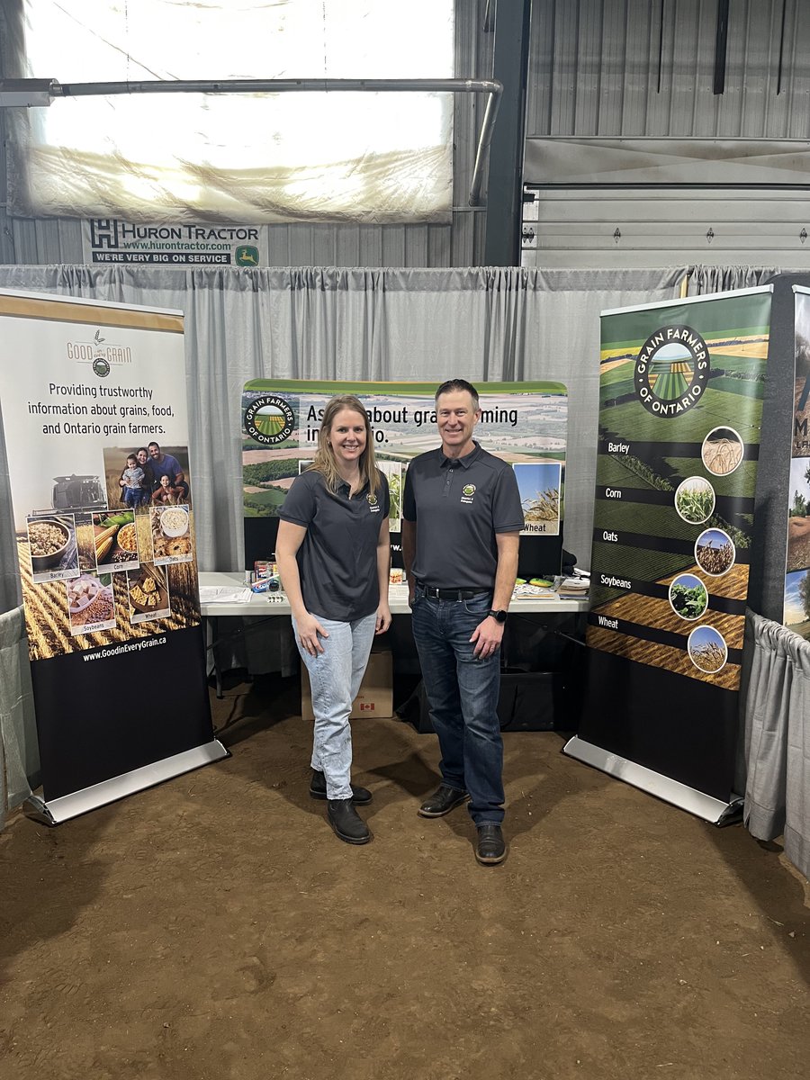 All set up at the Midwestern Ag Expo at the Reach Center in Clinton.  Feb 19th-20th. Make sure to stop by at the Huron Grain Farmers booth to say hi. 👋🏻 🚜 🌾 🫘 🌽 
<a href="/GrainFarmers/">Grain Farmers of Ontario</a>