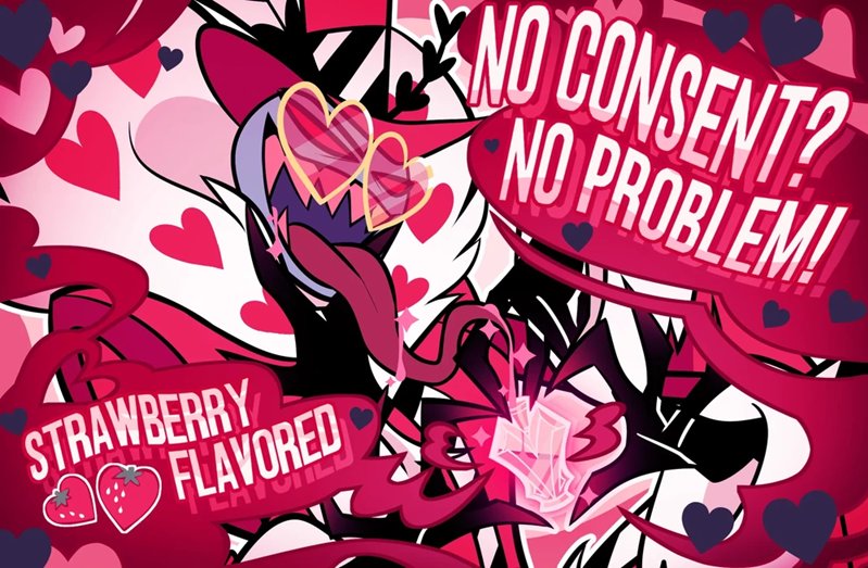 > Rapes People

> Abuses Victims

> Helps Make Strawberry Flavored Rape Potions

> "He's Our Moron!"

Absolutely foul thing to say about a canonical rapist character. 
#HazbinHotelValentino #hellaverse #HazbinHotel #vivziepop